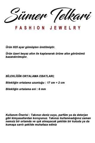 Gemici Model Taşlı Rodyumlu 925 Ayar Gümüş Bileklik 4902