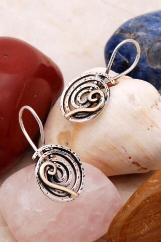 Sarma Elişi Gümüş Tasarım Küpe 5035