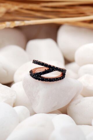 Tasarım Rose Gümüş Kıkırdak Küpe 5555