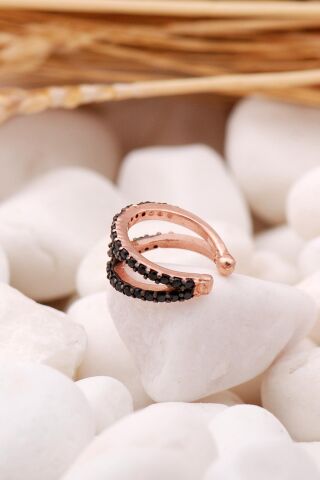 Tasarım Rose Gümüş Kıkırdak Küpe 5555