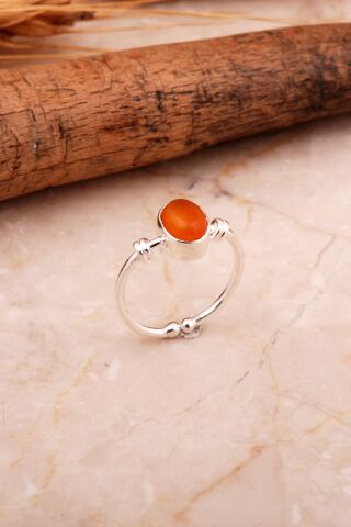 Akik Taşlı Gümüş Yüzük 5809