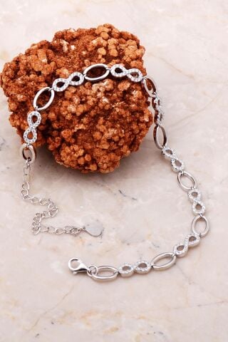 Sonsuzluk Taşlı Gümüş Bileklik 3720