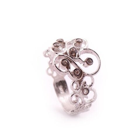 Zirkon Taşlı Babil Motifli Gümüş Yüzük 1145