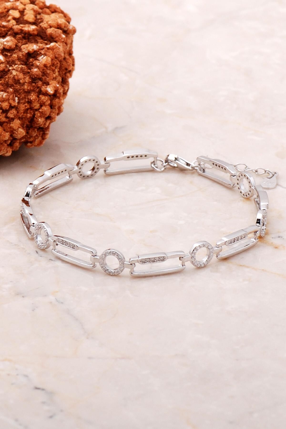 Doç Taşlı Gümüş Bileklik 3723