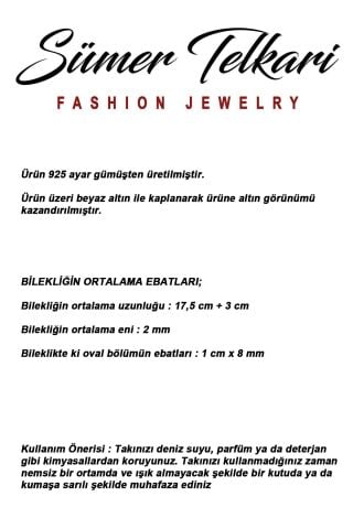 Oval Taşlı Su Yolu Rodyumlu 925 Ayar Gümüş Bileklik 4907
