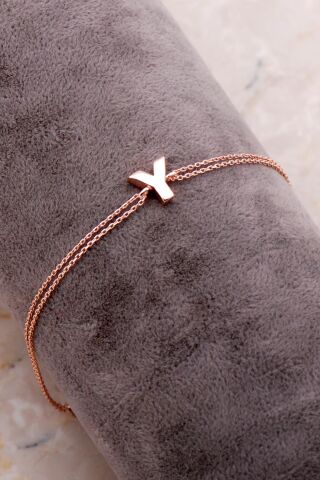 Y Harfi Rose Gümüş Bileklik 4258