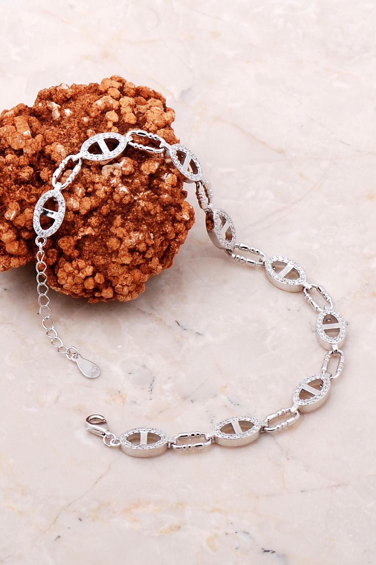 Taşlı Doç Gümüş Bileklik 3724