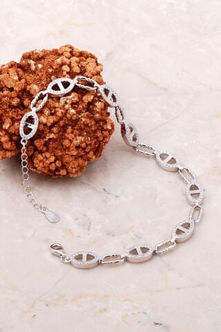 Taşlı Doç Gümüş Bileklik 3724