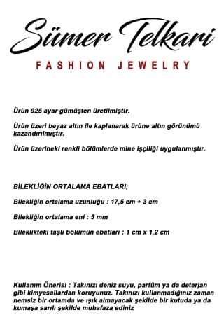 Baget Taşlı Mineli Rodyumlu Balık Sırtı 925 Ayar Gümüş Bileklik 4911