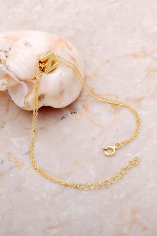 Z Harfi Altın Kaplama Gümüş Bileklik 4262