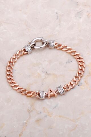 A Harfi Gurmet Rose Gümüş Bileklik 4264