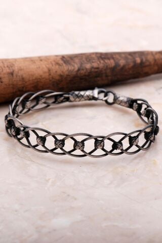 Kazaziye İşlemeli Elişi Gümüş Bileklik 3426