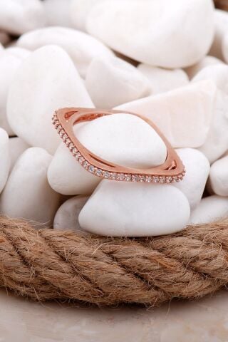 Tamtur Kare Rose Gümüş Yüzük 3642
