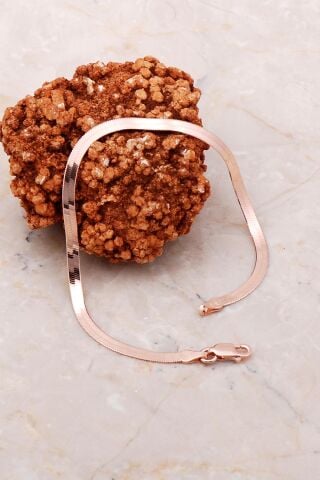 İtalyan Ezme Rose Gümüş Bileklik 3734