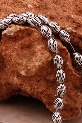 Usta İşi Özel Üretim Elişi Telkari Eskitme Gümüş Tesbih 347