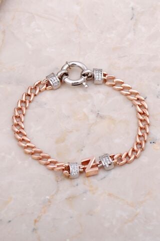 Z Harfi Gurmet Rose Gümüş Bileklik 4270