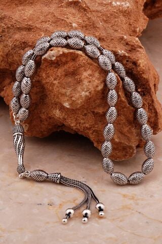 Usta İşi Özel Üretim Elişi Telkari Eskitme Gümüş Tesbih 349