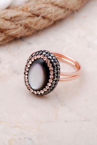 Sedef Taşlı Rose Gümüş Yüzük 3465