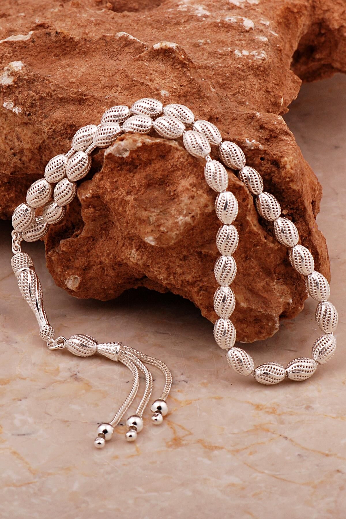 Usta İşi Özel Üretim Elişi Telkari Gümüş Tesbih 351