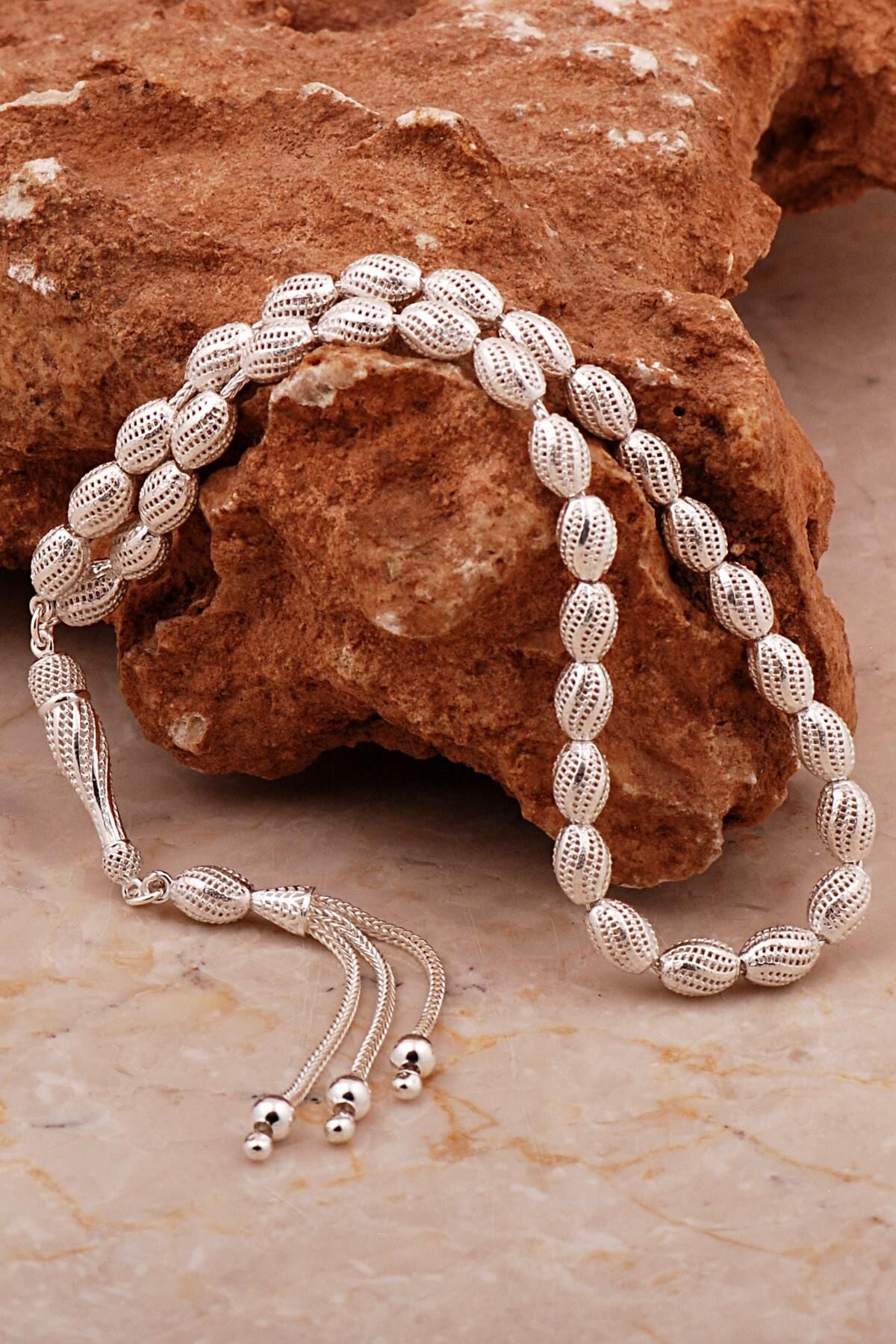 Usta İşi Özel Üretim Elişi Telkari Gümüş Tesbih 351