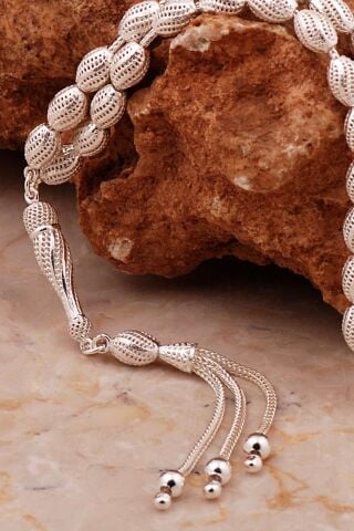 Usta İşi Özel Üretim Elişi Telkari Gümüş Tesbih 351