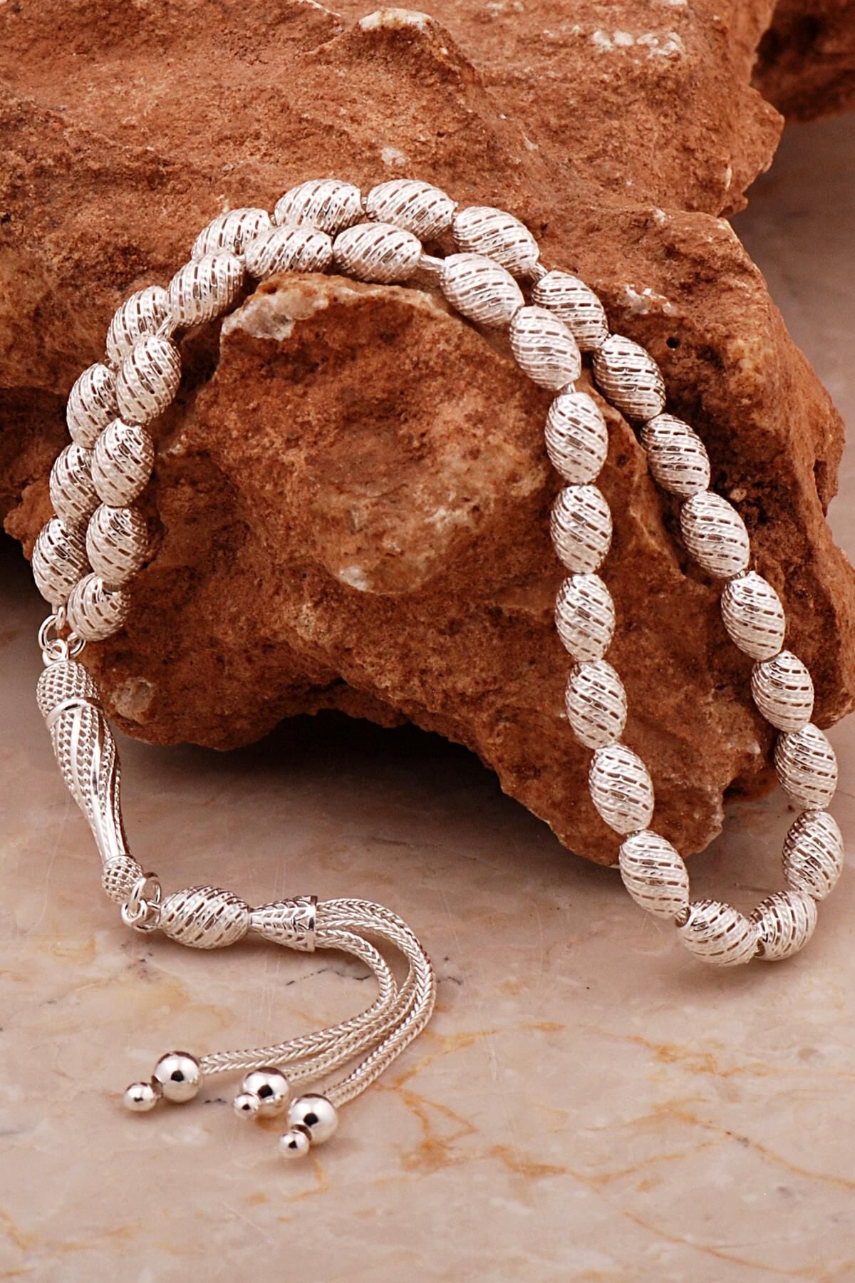 Usta İşi Özel Üretim Elişi Telkari Gümüş Tesbih 352