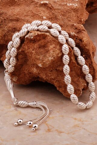 Usta İşi Özel Üretim Elişi Telkari Gümüş Tesbih 352