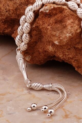 Usta İşi Özel Üretim Elişi Telkari Gümüş Tesbih 352