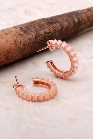 Rose Gümüş 19 Mm Halka Küpe 5037