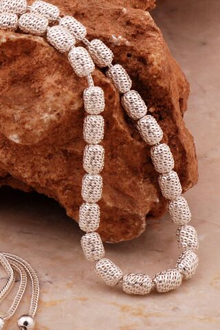 Usta İşi Özel Üretim Elişi Telkari Kapsül Gümüş Tesbih 353