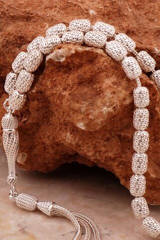 Usta İşi Özel Üretim Elişi Telkari Kapsül Gümüş Tesbih 353