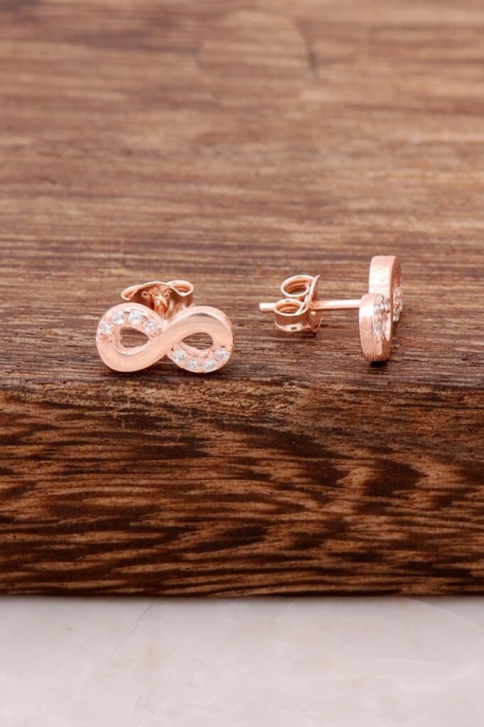 Sonsuzluk Tasarım Rose Gümüş Küpe 3756