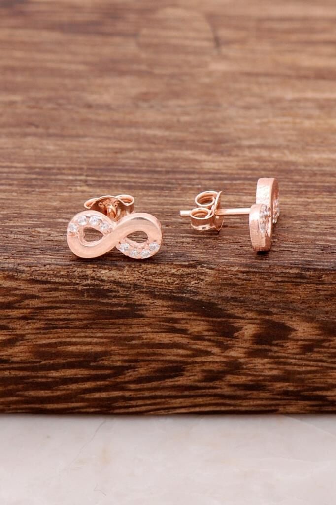 Sonsuzluk Tasarım Rose Gümüş Küpe 3756