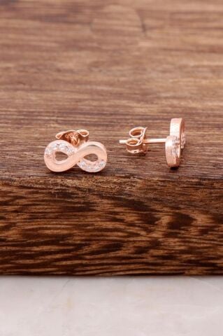 Sonsuzluk Tasarım Rose Gümüş Küpe 3756