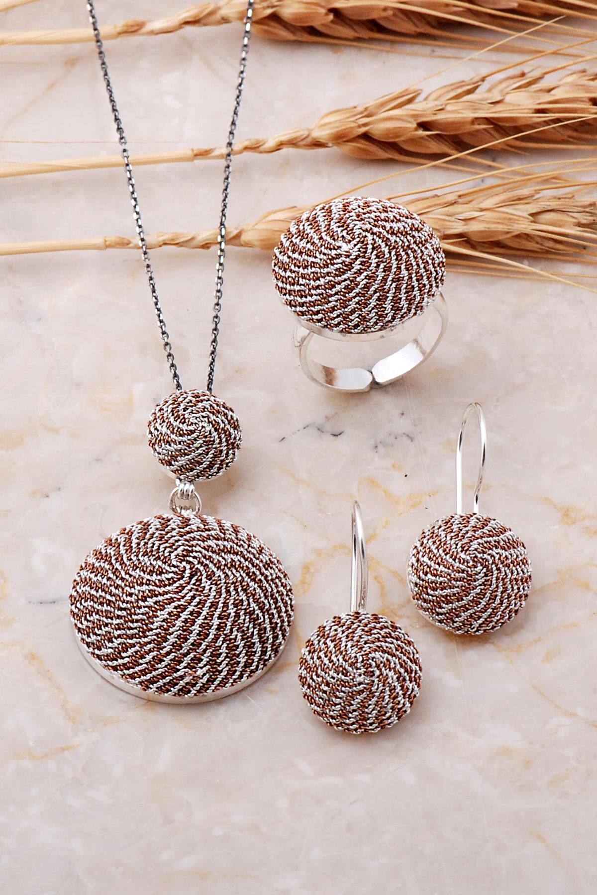 Tel Burma El Yapımı Gümüş Set 954