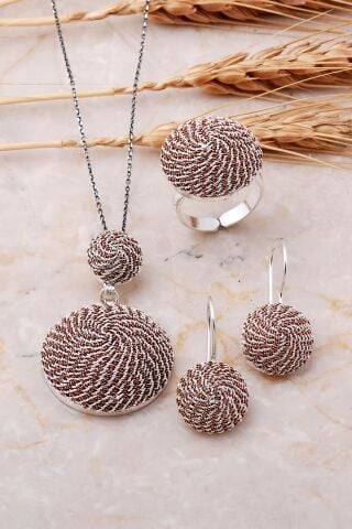 Tel Burma El Yapımı Gümüş Set 954