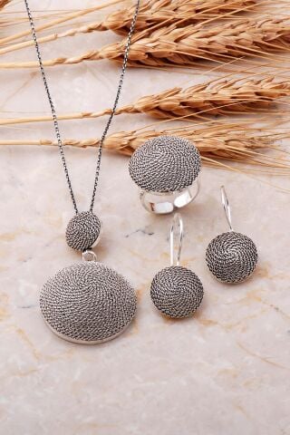 Tel Burma El Yapımı Gümüş Set 955