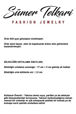 925 Ayar Gümüş Rodyumlu Işıltılı Lotus Bileklik 4921