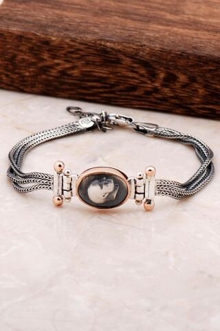 Mustafa Kemal Atatürk Silüeti Gümüş Bileklik 3265