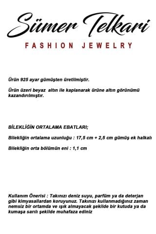 Rodyumlu Nazar Boncuklu Sonsuzluk 925 Ayar Gümüş Bileklik 4923