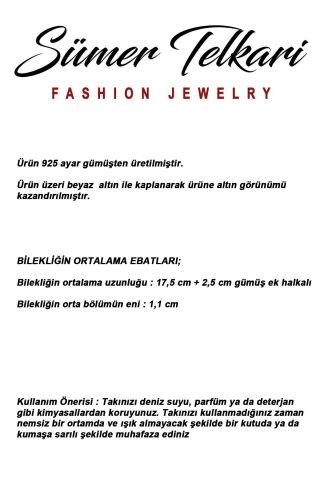 Rodyumlu Nazar Boncuklu Sonsuzluk 925 Ayar Gümüş Bileklik 4923