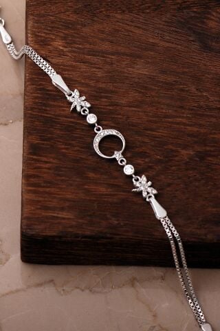 Ay Yıldız Yusufçuk Rodyumlu 925 Ayar Gümüş Bileklik 4925