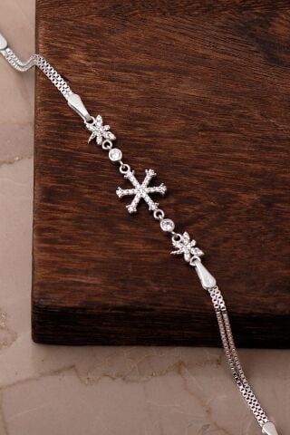 Kar Tanesi Yusufçuk Rodyumlu 925 Ayar Gümüş Bileklik 4926