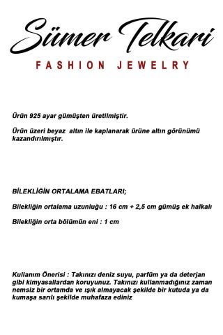 Nazar Boncuklu Kar Tanesi Rodyumlu 925 Ayar Gümüş Bileklik 4927