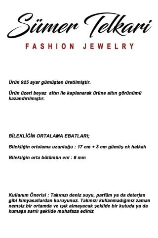 Yakut Taşlı Rodyumlu 925 Ayar Gümüş Oval Bileklik 4929