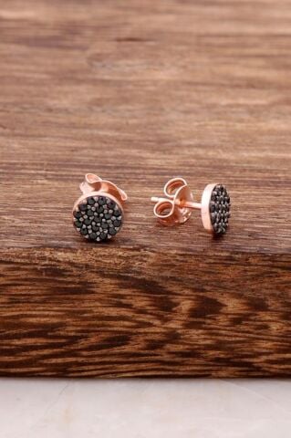 Safir Taşlı Tasarım Rose Gümüş Küpe 3769