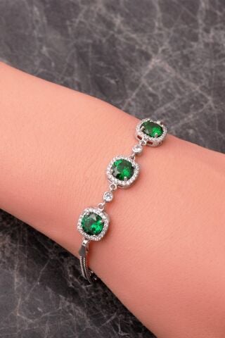 3 Farklı Renk Seçenekli Rodyumlu 925 Ayar Gümüş Bileklik 4931