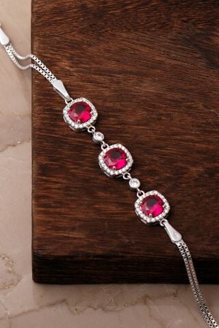 3 Farklı Renk Seçenekli Rodyumlu 925 Ayar Gümüş Bileklik 4931