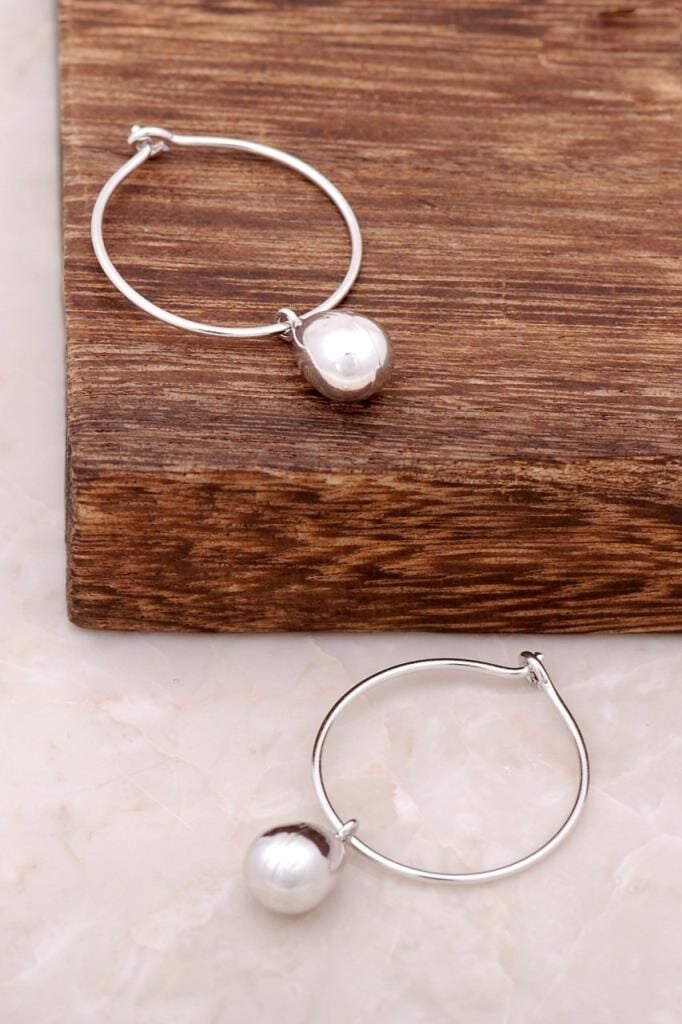 Damla Tasarım Halka Gümüş Küpe 4169