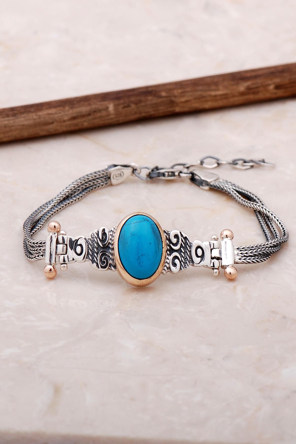 Firuze Elişi Tasarım Gümüş Bileklik 3451